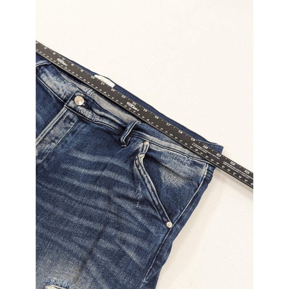 MacKeen Blue Jeans Pain Splatter Distressed Skinny Stretch‎ SZ 42x32 Zip Ankle - Picture 5 of 9